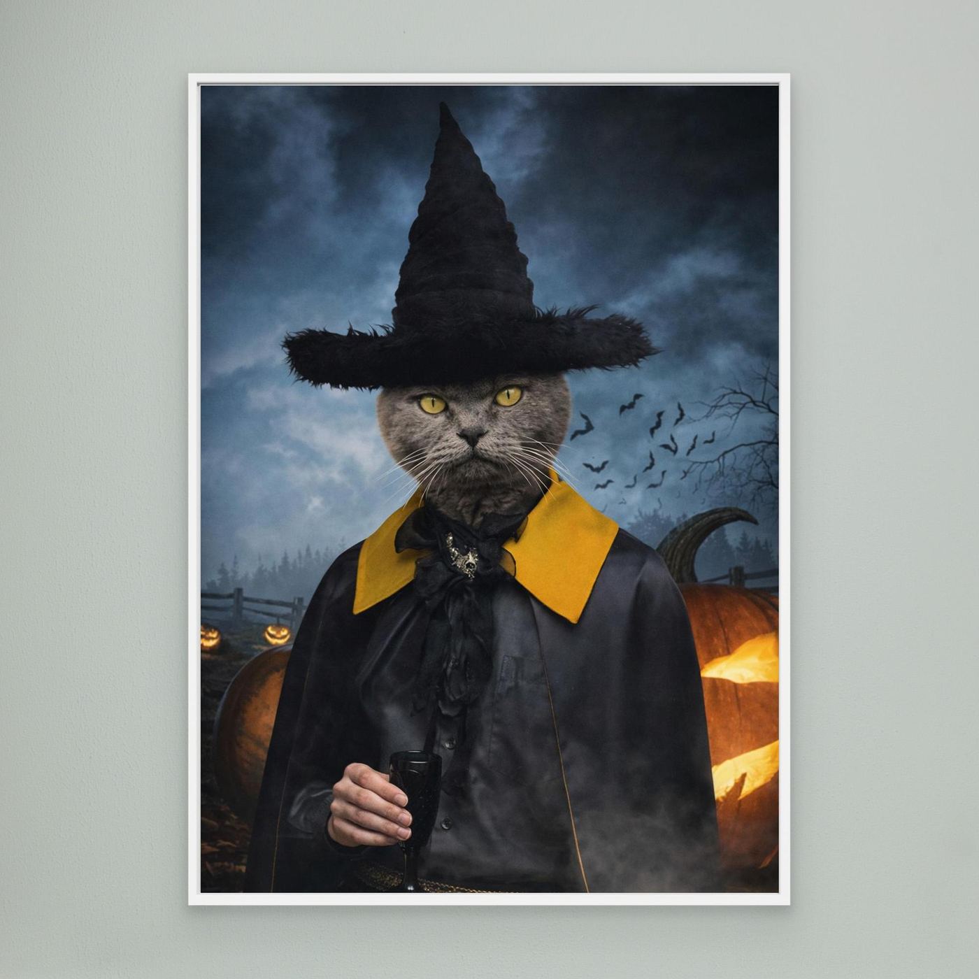 The Midnight Witch - Personalized Pet Canvas Print