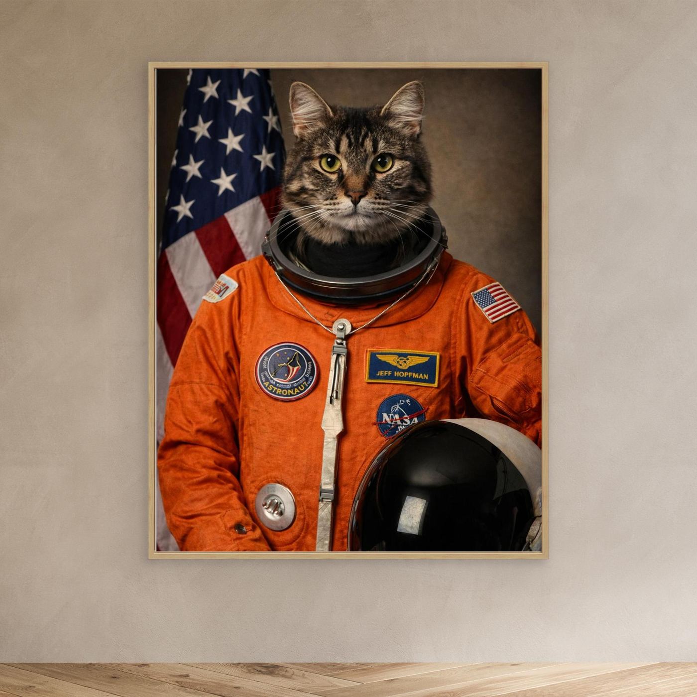 The Space Explorer – Galaxy Cat Portrait Personalized Canvas Print