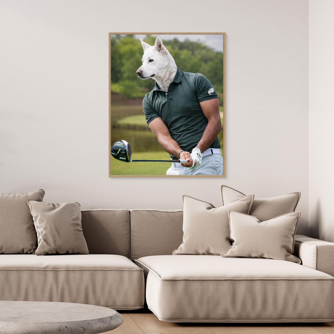 The Swing Master - Golfer Dog Personalized Pet Canvas Print