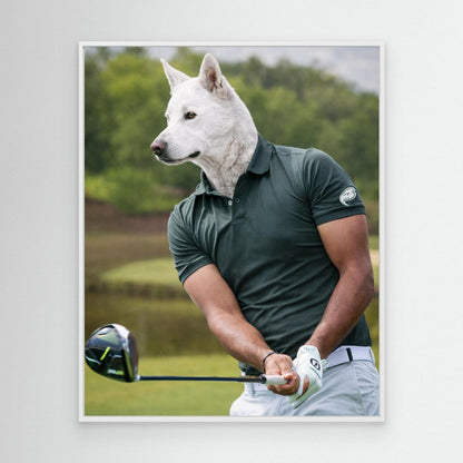 The Swing Master - Golfer Dog Personalized Pet Canvas Print
