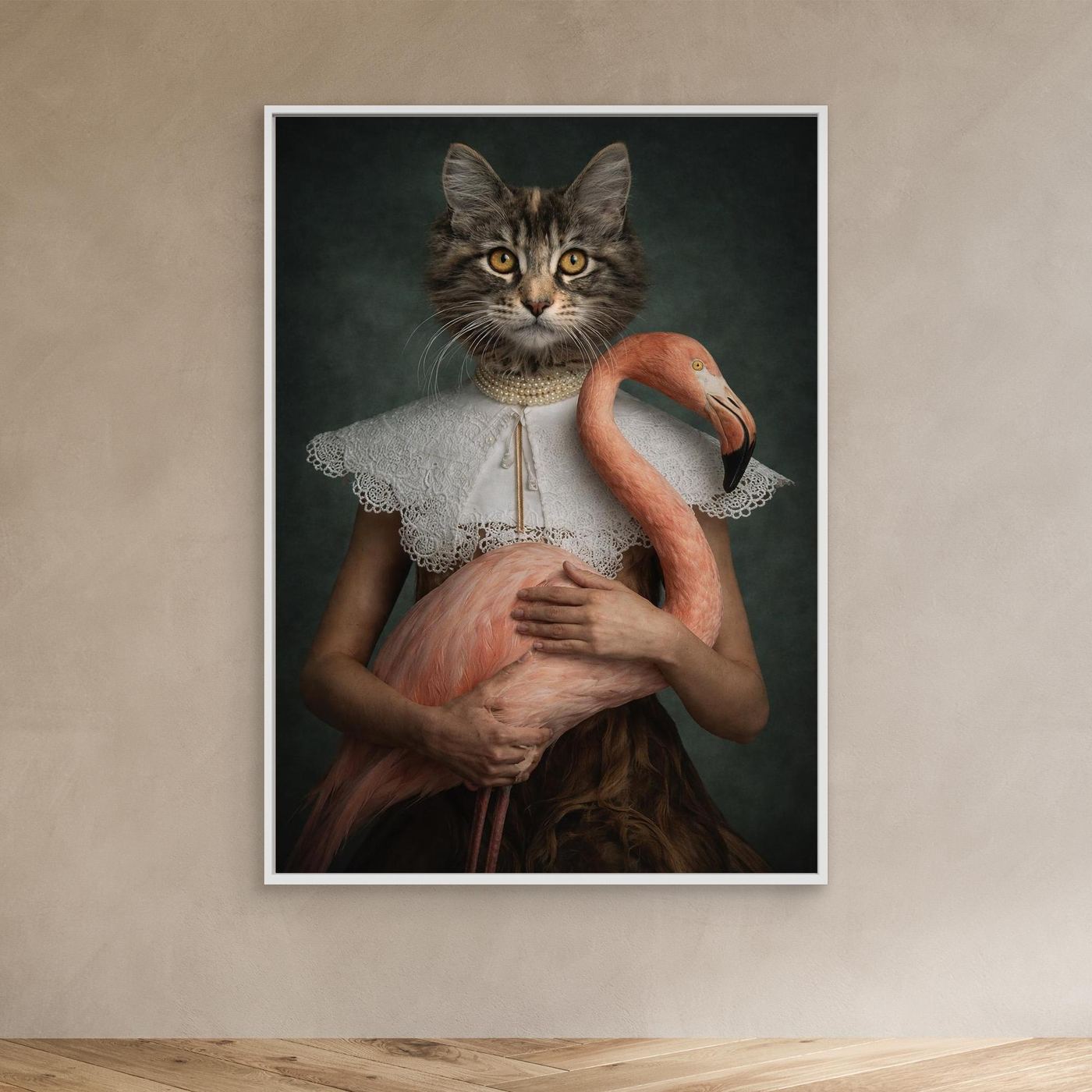Lady Flamingo - Personalized Pet Canvas Print